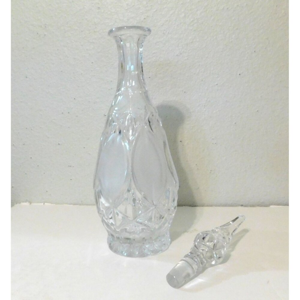 Vintage Princess House Lead Crystal Frosted Decanter with Stopper 15.5 inch - Picture 1 of 9